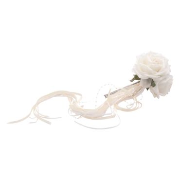 Craquez pour ce bouquet de 3 roses de couleur ivoire agrémenté de rubans, parfait pour tous vos événements | jourdefete.com