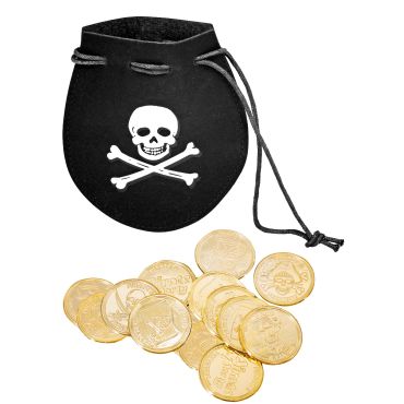 Bourse de Pirate avec 12 Pièces d'Or Bourse de Pirate avec 12 Pièces d'Or