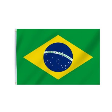 Drapeau vert jaune et bleu du Brésil 90x150 cm avec la devise Ordem e Progresso | jourdefete.com