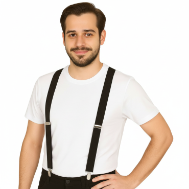 Bretelles noires élastiques unisexes pour déguisement ou fête | jourdefete.com