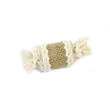 Sachet de 3 Bonbons Sacs en Toile et Dentelle