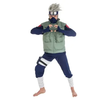Costume Kakashi Hatake Naruto Shippuden adulte en position de ninja | jourdefete.com