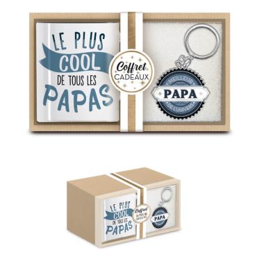 coffret cadeau mg et porte-clés papa