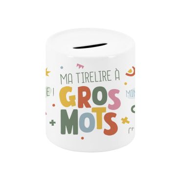 Tirelire à gros mots en céramique avec texte coloré humoristique | jourdefete.com