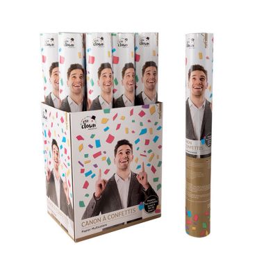 Un canon à confettis multicolore de 40 cm pour votre fête | jourdefete.com