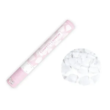 Canon à confettis pétales de rose blanc pour mariages | jourdefete.com