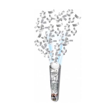 canon de 30 cm à confettis de couleur argent