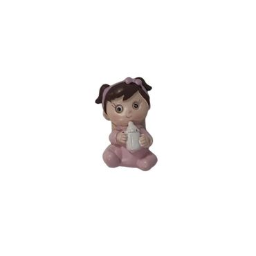 Figurine de bébé fille avec biberon à coller | jourdefete.com
