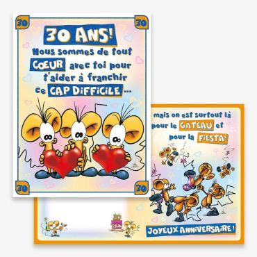 Carte d'Anniversaire Géante avec Enveloppe - 30 ans | jourdefete.com