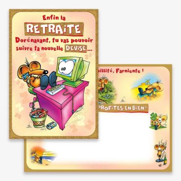 Carte d’Anniversaire Grand Format avec Enveloppe - Retraite | jourdefete.com