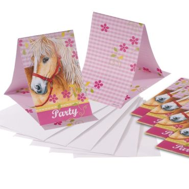 Cartes d'Invitation + Enveloppes Anniversaire Chevaux