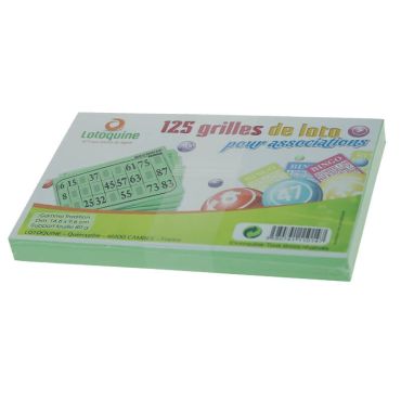 Pack 125 Cartons Souples de Loto - Vert