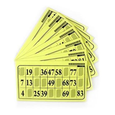 Pack 125 Cartons Souples de Loto - Jaune Pack 125 Cartons Souples de Loto - Jaune