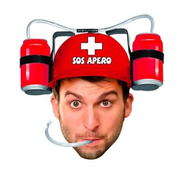 Casque Anti Soif - SOS APERO rouge | jourdefete.com Casque Anti Soif - SOS APERO rouge | jourdefete.com