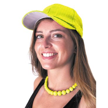 Casquette à sequins jaune fluo pour looks scintillants et festifs | jourdefete.com
