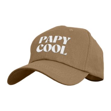 Casquette marron avec l’inscription "Papy Cool" brodée en blanc | jourdefete.com