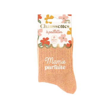 Chaussettes à paillettes fête des grands-mères Mamie parfaite | jourdefete.com