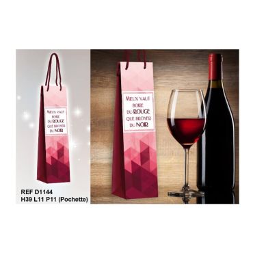 Pochette Cadeau pour Bouteille "Boire du Rouge"
