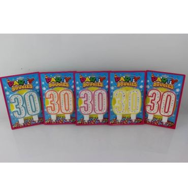 Bougie d'Anniversaire Géante 30 - Divers Coloris