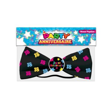 Noeud Papillon Géant Anniversaire Adulte 18 ans - Noir
