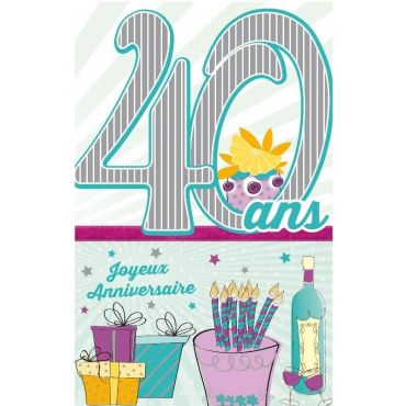 Carte d'Anniversaire Découp'âge Homme avec enveloppe - 40 ans