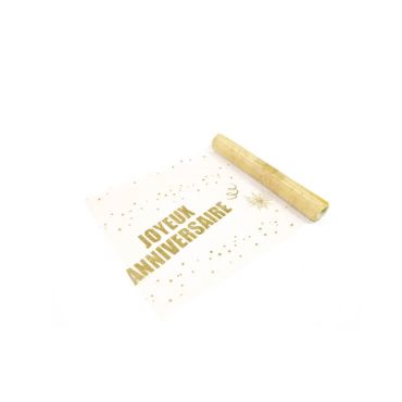 chemin de table en organza anniversaire couleur or