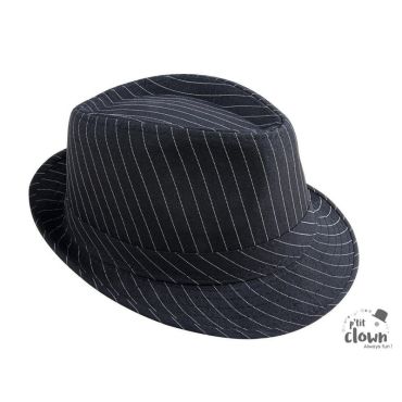 Chapeau Borsalino noir rayé pour costume gangster | jourdefete.com Chapeau Borsalino noir rayé pour costume gangster | jourdefete.com
