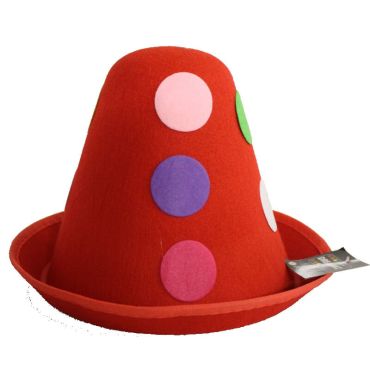 Un joli chapeau de clown rouge pour le Carnaval avec jourdefete.com