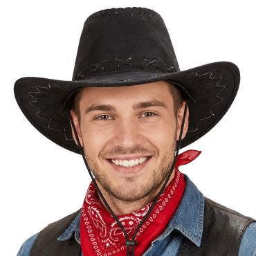 Chapeau de cow-boy noir avec lacet décoratif | jourdefete.com Chapeau de cow-boy noir avec lacet décoratif | jourdefete.com