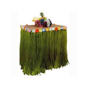 Jupe de table avec fleurs 270 x 80 cm Raphia Vert Jour de Fete Nappe Nappe Serviette