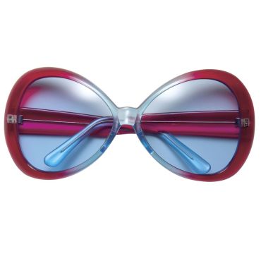 Lunettes hippie papillon rouges et bleues Sugar Babe pour soirée déguisée | jourdefete.com