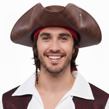 Chapeau de pirate marron pour un déguisement authentique | jourdefete.com Chapeau de pirate marron pour un déguisement authentique | jourdefete.com