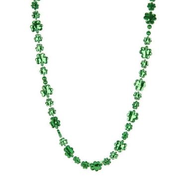 Collier Trèfles Saint-Patrick, collier vert métallisé avec trèfles | jourdefete.com