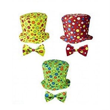 Chapeau et Nœud Papillon de Clown Enfant - Coloris au Choix