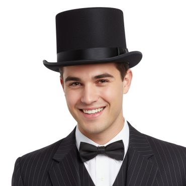 Chapeau haut-de-forme noir Charleston pour déguisement chic | jourdefete.com Chapeau haut-de-forme noir Charleston pour déguisement chic | jourdefete.com