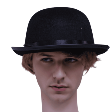 Chapeau melon noir en feutrine rétro et élégant | jourdefete.com