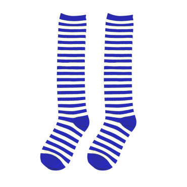 Chaussettes de Clown Rayées Bleu et Blanche