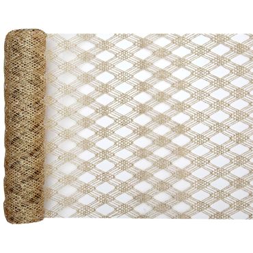Chemin de table en maille dorée pour décoration festive | jourdefete.com