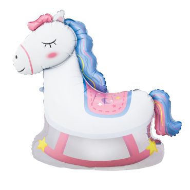 Ballon cheval à bascule pastel en mylar 65 cm | jourdefete.com