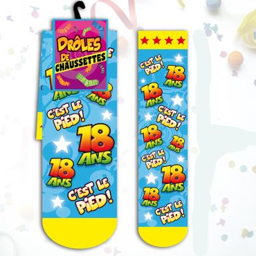 Chaussettes "18 Ans C'est Le Pied !" - Bleu