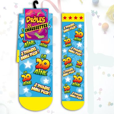 Chaussettes "La 20aine J'Prends Mon Pied !" - Bleu