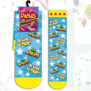 Chaussettes "La Retraite Je Lève Le Pied !" - Bleu