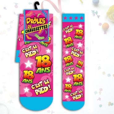 Chaussettes "18 Ans C'est Le pied !" - Rose