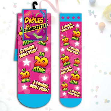 Chaussettes "La 20aine J'Prends Mon Pied !" - Rose