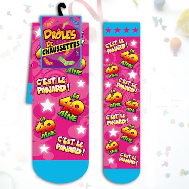 Chaussettes "La 40aine C'est Le Panard !" - Rose