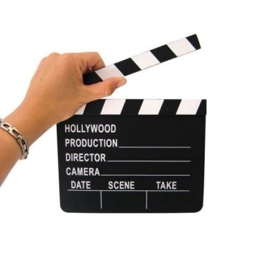 Clap de cinéma en bois noir et blanc pour tournages ou soirées | jourdefete.com