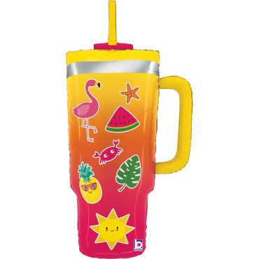 Ballon cocktail tropical 33 pouces avec motifs été colorés | jourdefete.com
