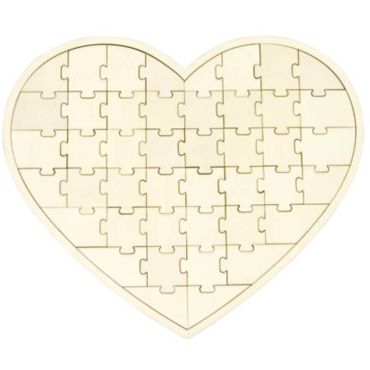 Cœur Puzzle en Bois - 44 Pièces | jourdefete.com