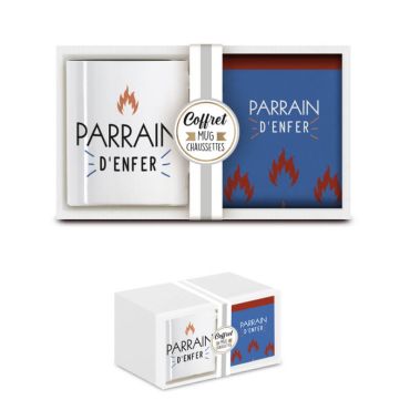 Coffret Cadeau Mug et Chaussettes - Parrain d'Enfer | jourdefete.com