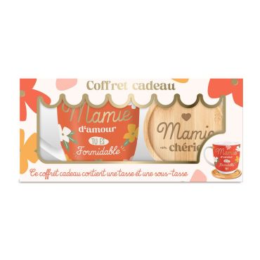 Coffret cadeau tasse et sous-tasse pour une mamie parfaite | jourdefete.com Coffret cadeau tasse et sous-tasse pour une mamie parfaite | jourdefete.com